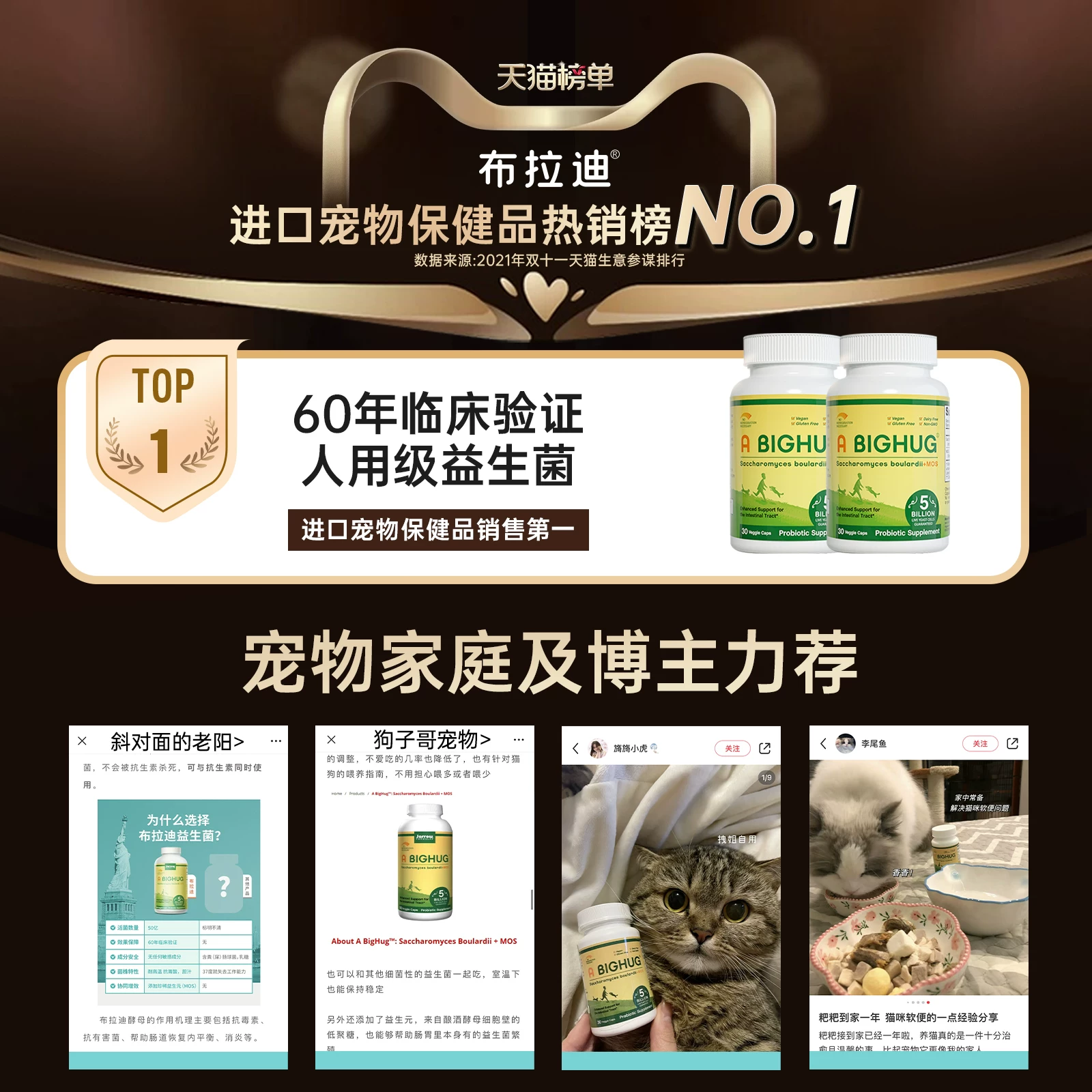 【缓解软便】布拉迪益生菌猫狗专用宠物酵母益生菌呕吐肠胃调理细节展示图3