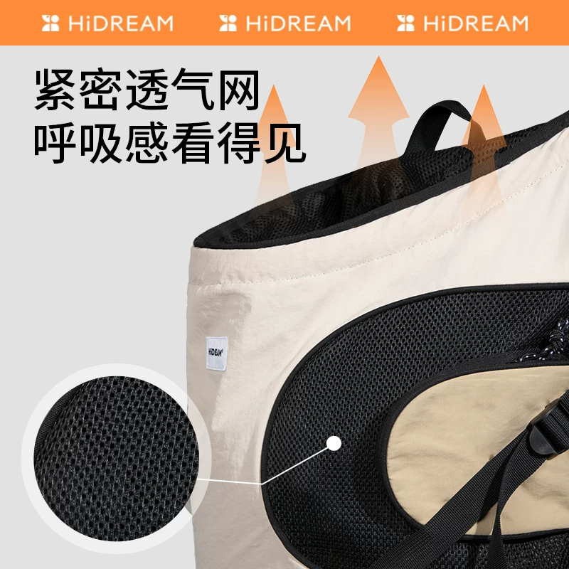 HiDREAM猫背包宠物外出托特前置透气尼龙猫包出门猫洗澡便携双肩细节展示图3