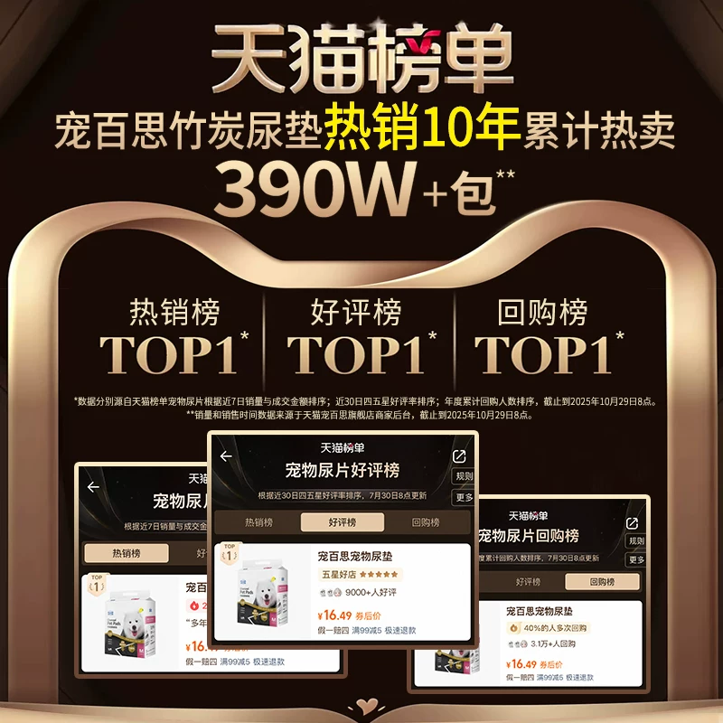 狗狗尿垫宠物尿片猫咪兔子吸水垫猫生产尿不湿训导隔尿垫竹炭除臭细节展示图1