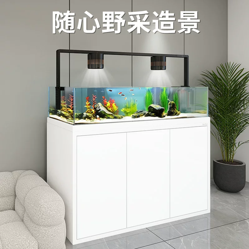 森森原生态野采溪流缸鱼缸 2026新款客厅超白南美造景底滤鱼缸细节展示图2