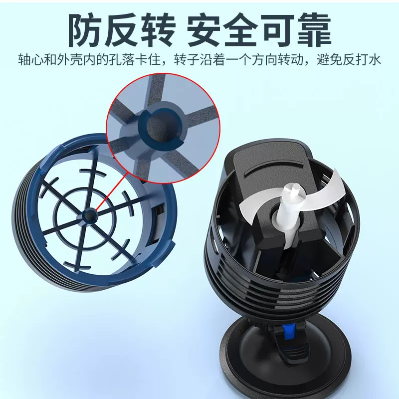 森森耀蓝造浪泵鱼缸水族箱冲浪泵静音造流吹粪便吹鱼便小型潜水泵细节展示图4