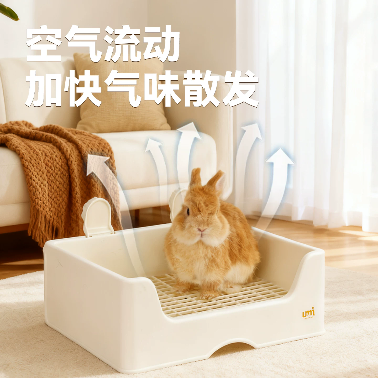 UMI兔子厕所中号大号防掀翻兔子专用用品宠物兔用品特大号三禾雨细节展示图2