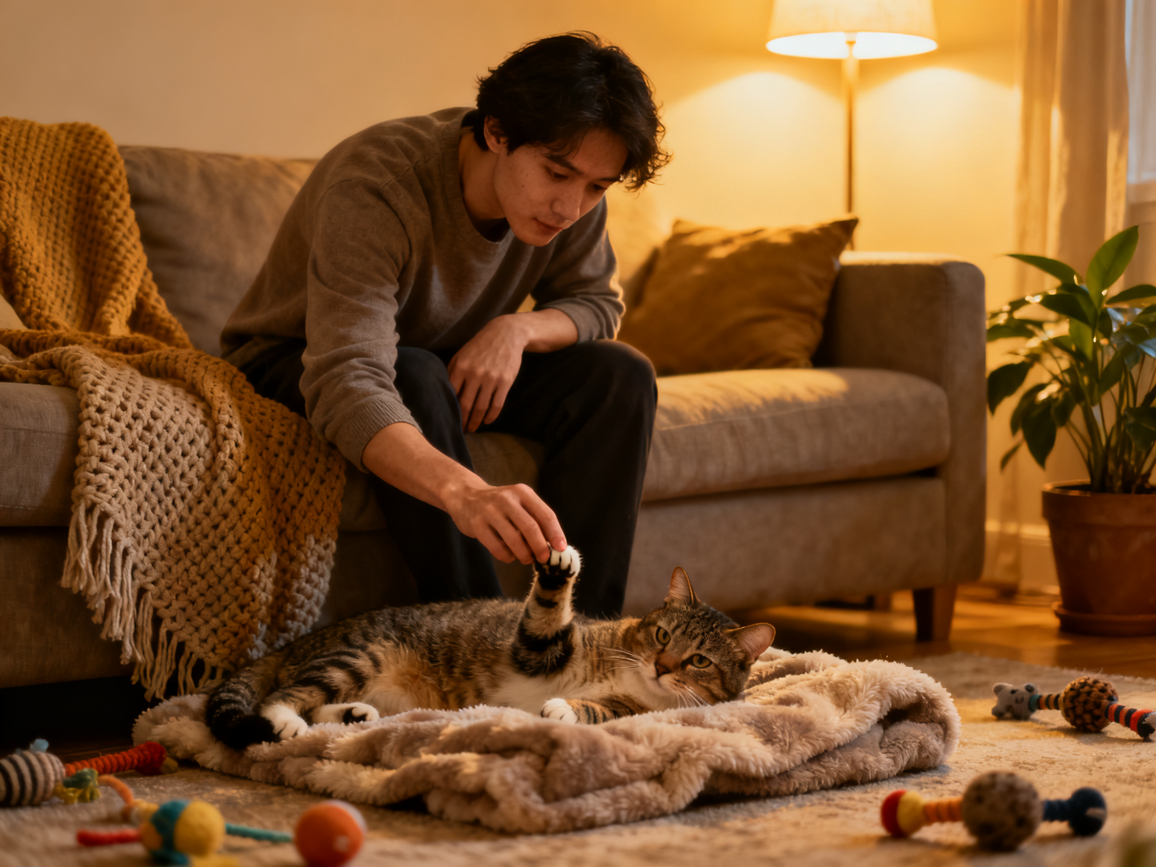 主人细心观察猫咪的行为和身体状态——日常细心观察是发现健康异常的第一道防线