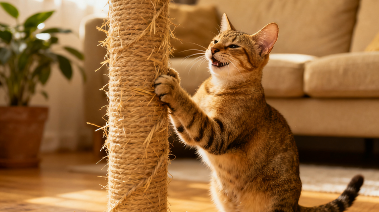 猫咪磨爪是生理刚需——提供合适抓板防止破坏家具