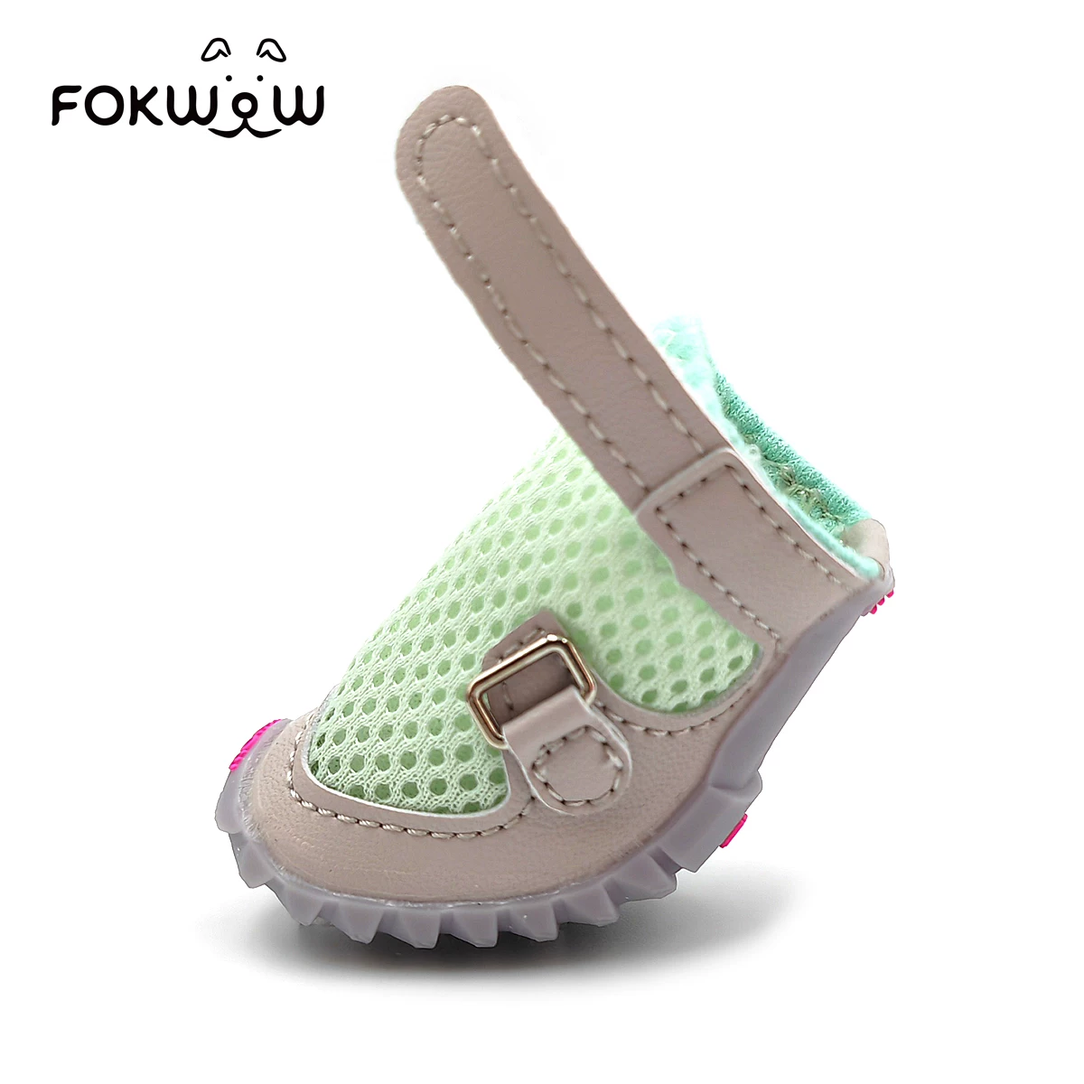 fokwow旗舰店小狗鞋透气网面鞋春夏秋季防滑软胶单双层小型犬鞋细节展示图2