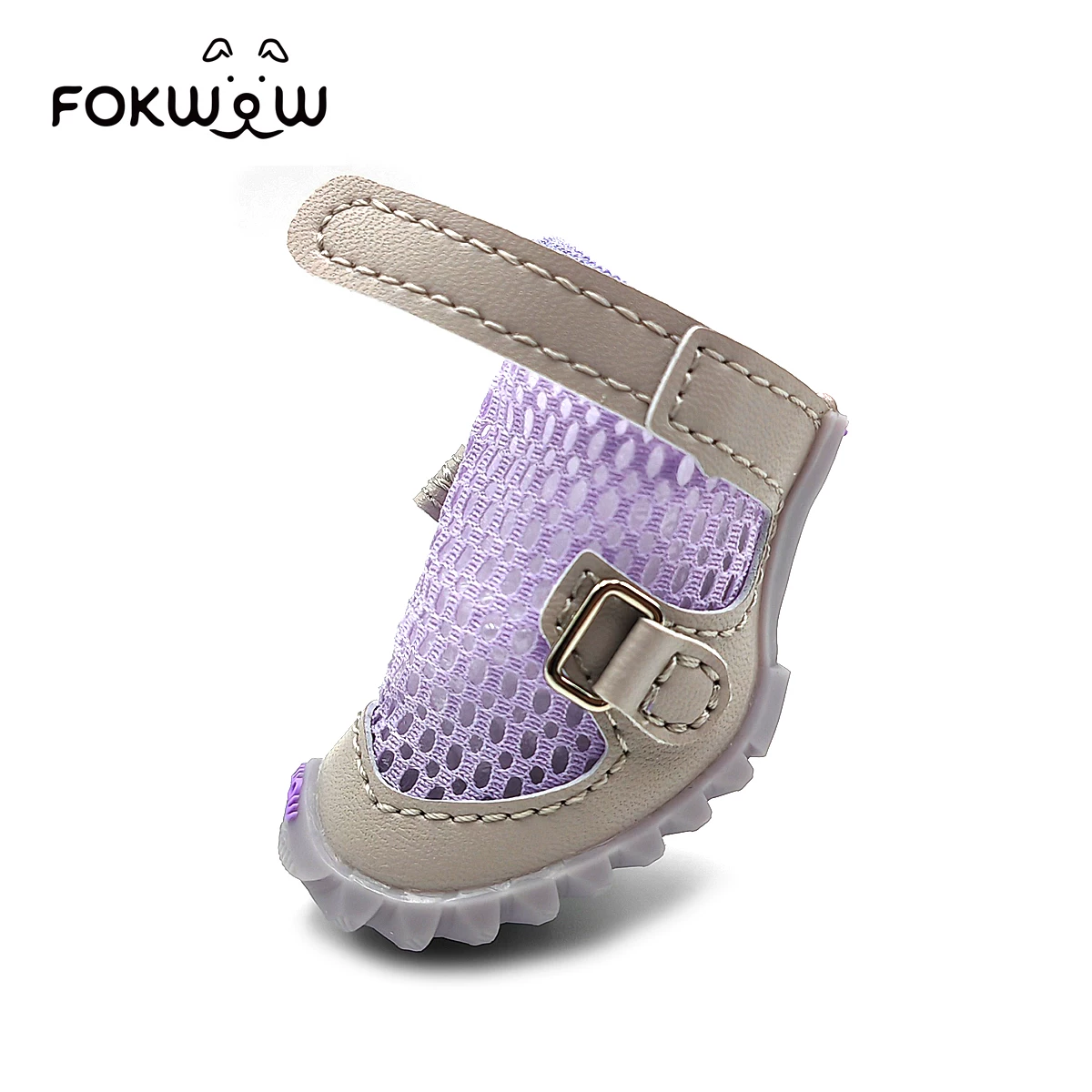 fokwow旗舰店小狗鞋透气网面鞋春夏秋季防滑软胶单双层小型犬鞋细节展示图3