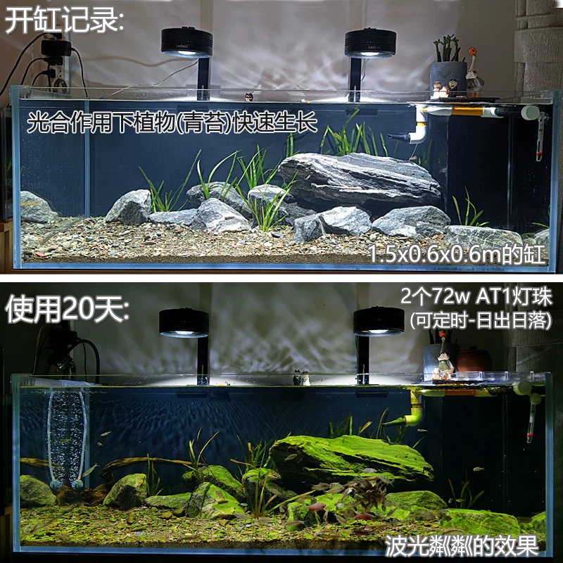 乐迪72w爆藻灯原生鱼溪流缸灯LED水草出苔筒灯灯全光谱植物生长灯细节展示图2