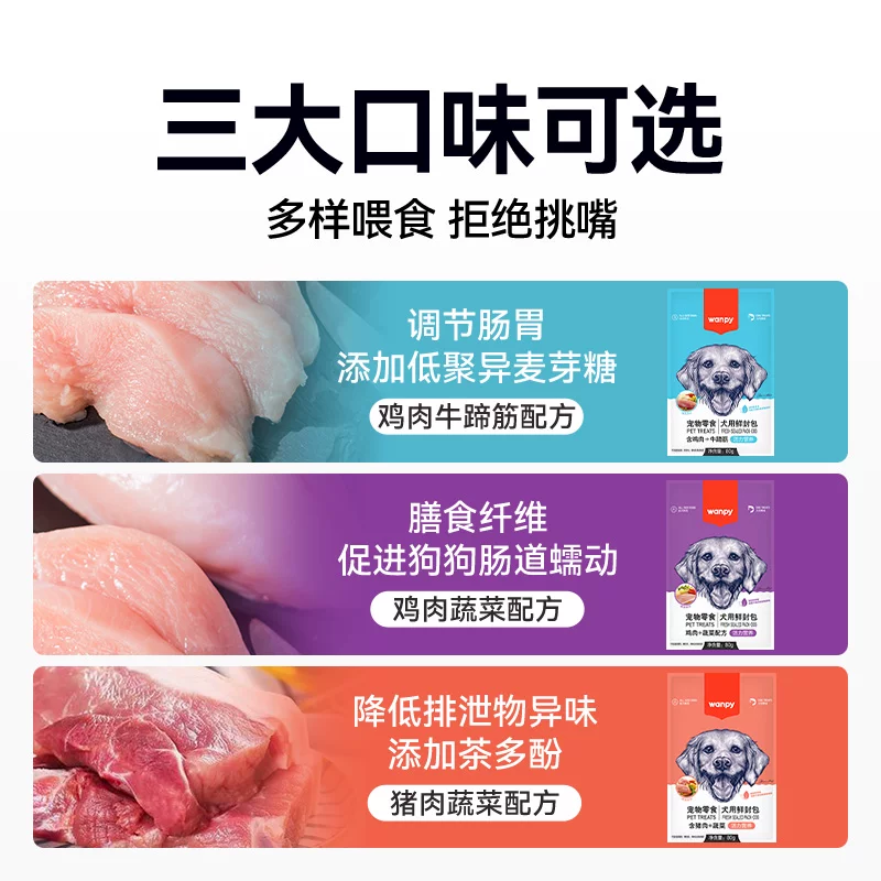 wanpy顽皮狗狗零食狗罐头拌狗粮鲜封包牛肉宠物狗狗湿粮拌饭泰迪细节展示图2