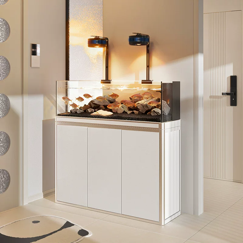 yee溪流鱼缸客厅2026新款超白玻璃家用小型底滤金鱼缸底滤造景缸细节展示图1