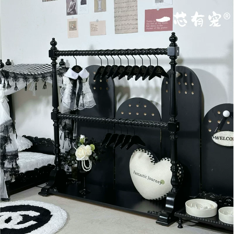 一芯有宠®美式复古实木宠物衣架狗狗衣帽架猫咪收纳架罗马柱衣架细节展示图1