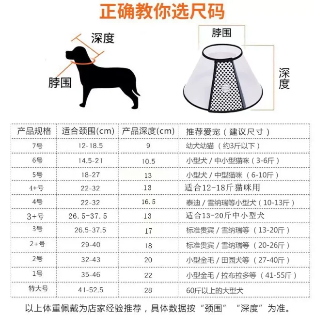 伊丽莎白圈宠物头套狗圈猫圈狗脖套宠物防咬打针圈皮肤病头罩耻辱