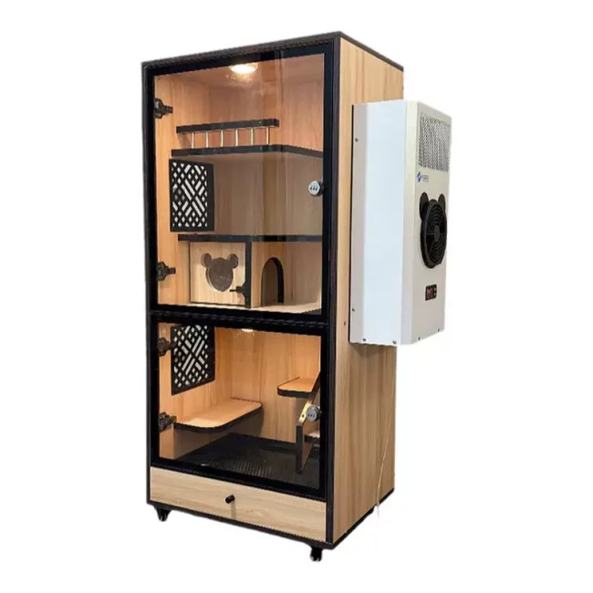 龙猫柜笼实木生态板宠物空调柜别墅相亲柜笼龙猫房笼子定制包邮