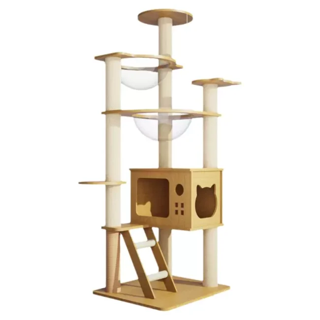 猫爬架猫树一体大型猫窝架子小户型不占地猫咪玩具双太空舱猫别墅