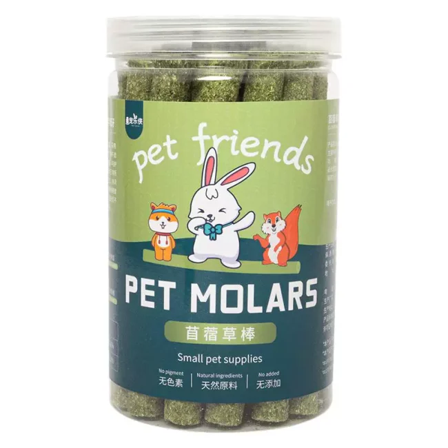 苜蓿草棒棍兔子吃的小零食营养兔兔龙猫豚鼠荷兰猪磨牙棒瓶装