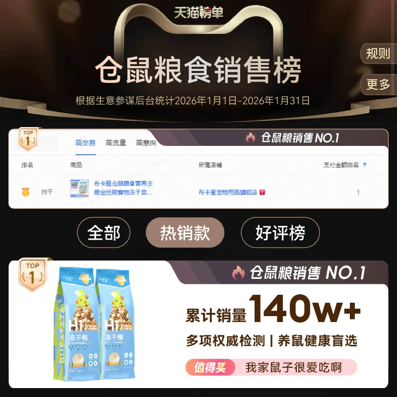 布卡星仓鼠粮食营养主粮小金丝熊的食物冻干饲料套餐齐全零食用品细节展示图1