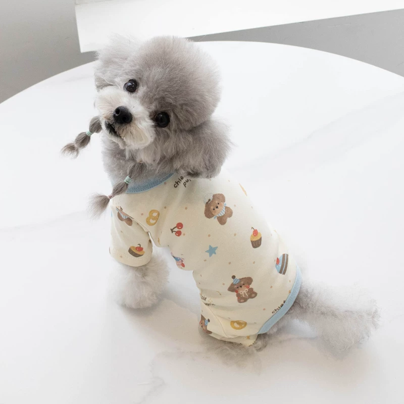 春秋款纯棉宠物猫狗狗衣服包肚子四脚衣泰迪比熊狗狗睡衣小型幼犬细节展示图2