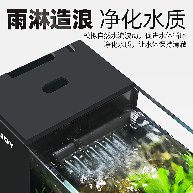 2026新款溪流缸制氧鱼缸侧式玻璃过滤小型客厅生态造景一体机全套细节展示图3