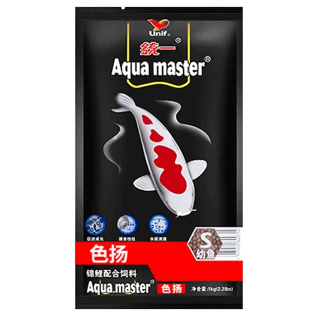 统一锦鲤鱼饲料鱼食黑统一金鱼增体鱼粮育成专用增色不易浑水10kg