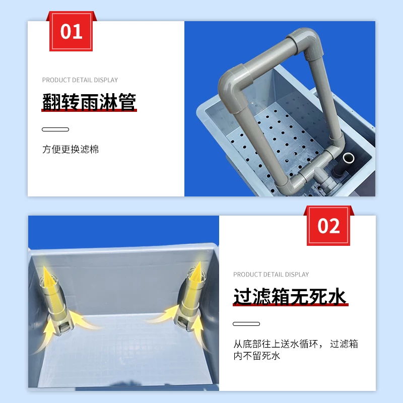 龟箱乌龟缸周转箱过滤箱生态循环加厚养龟周转箱鱼龟混养环形出水细节展示图2