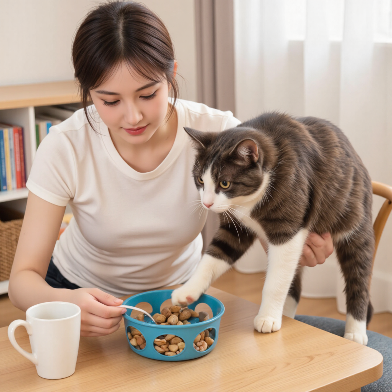 猫咪玩益智喂食玩具，精神刺激丰容训练