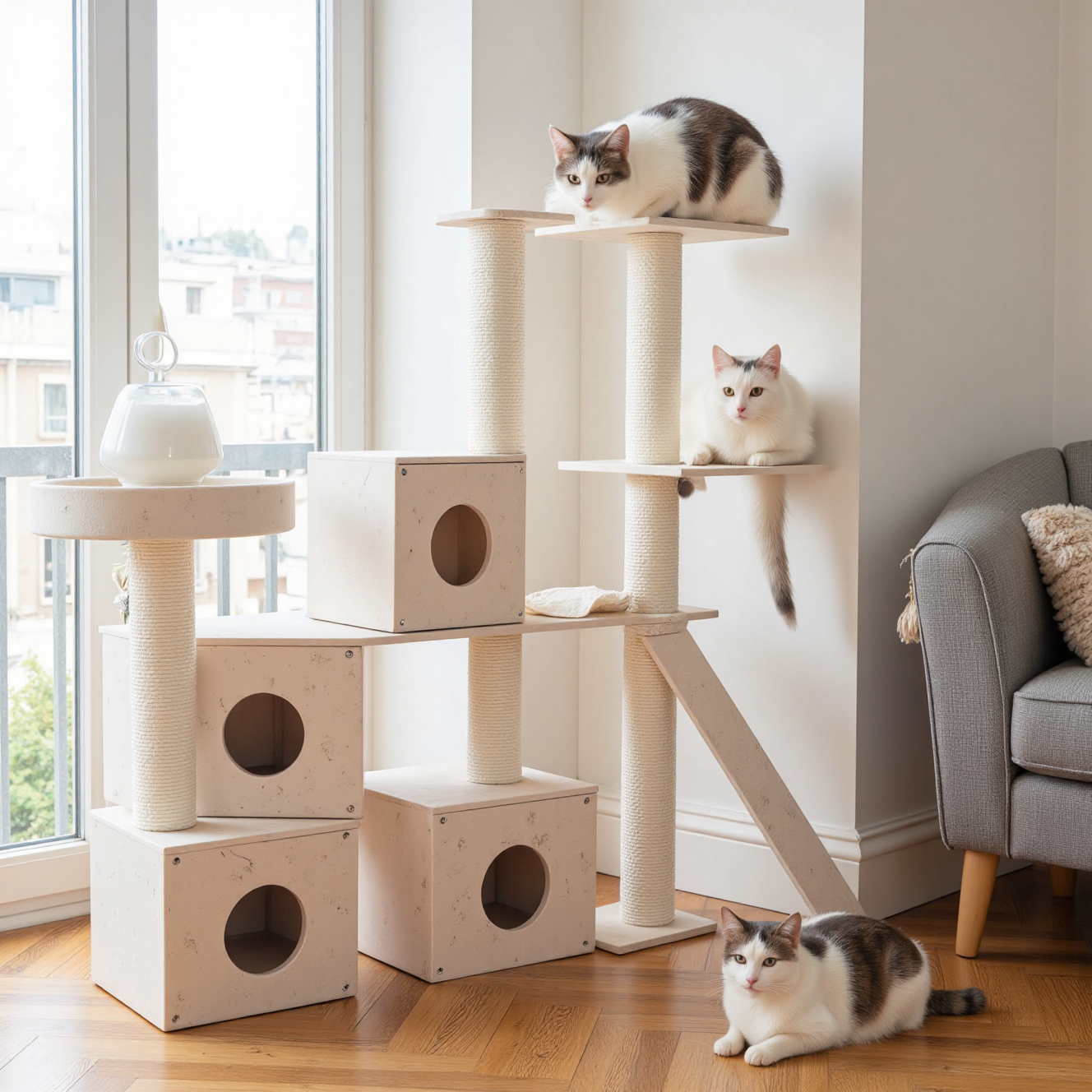 猫咪环境丰容用品猫树窗台踏板益智玩具展示