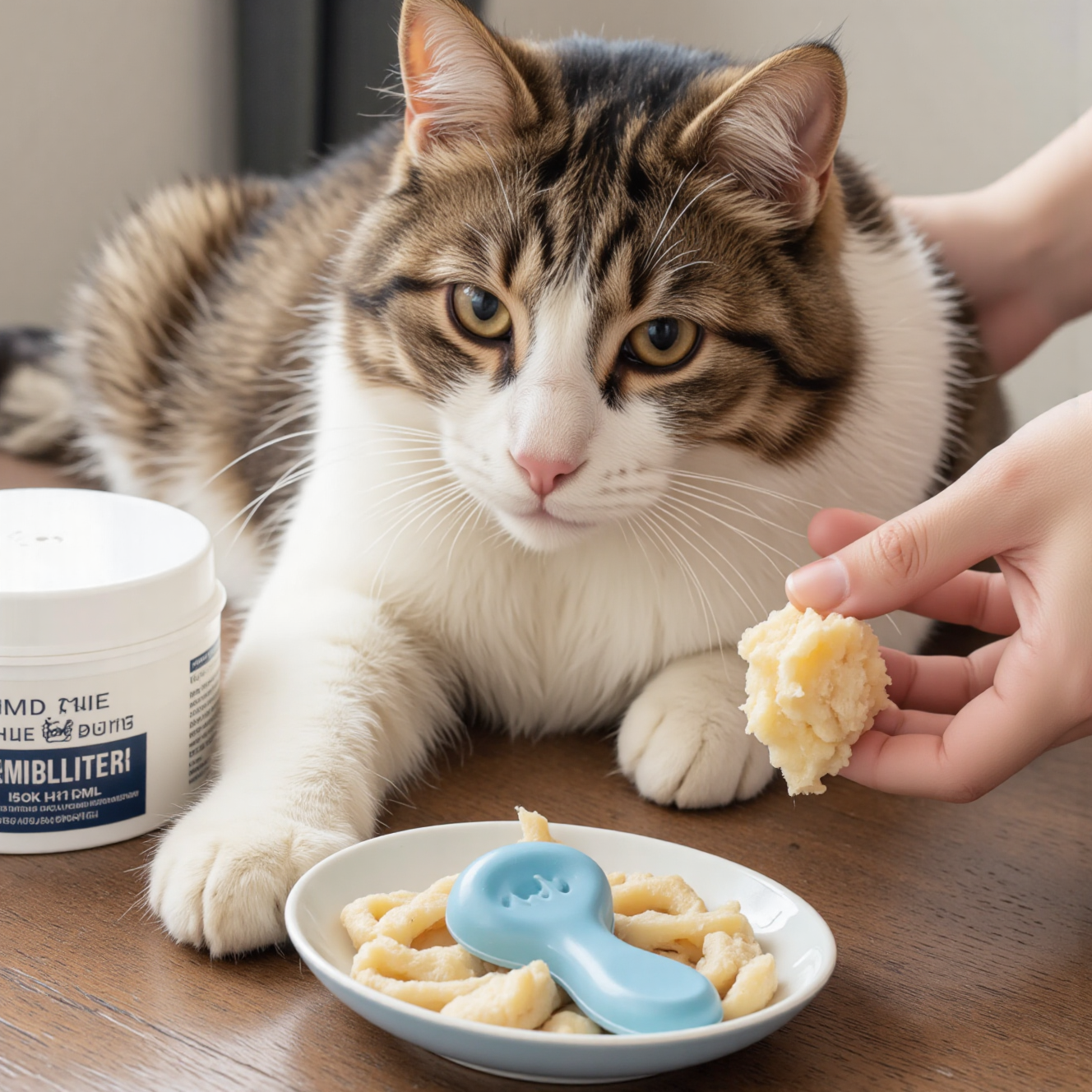 猫咪毛球预防产品化毛膏除毛梳猫草高纤维猫粮展示