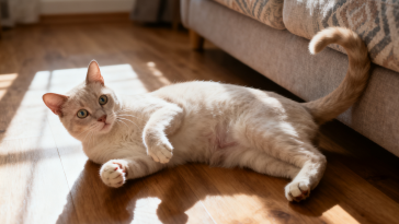 母猫发情期翻滚蹭地行为，猫咪发情典型症状识别