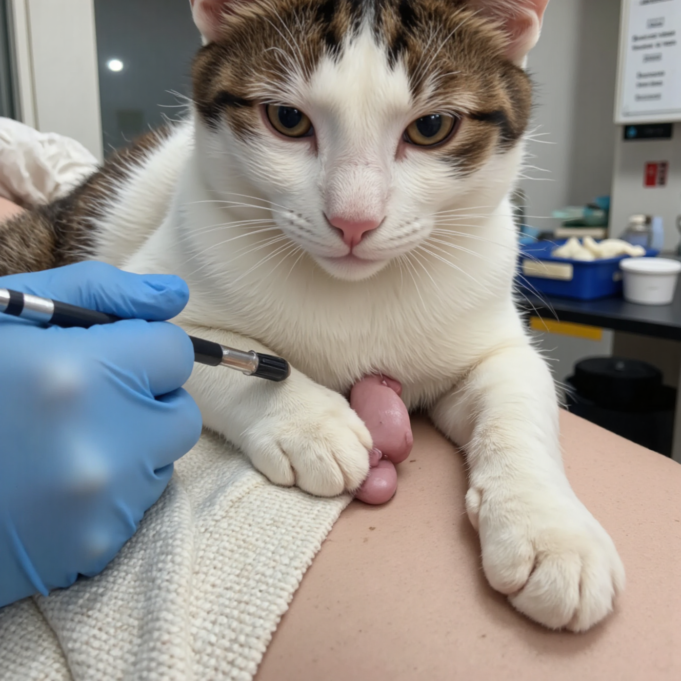 猫咪绝育后居家术后护理,检查伤口恢复情况