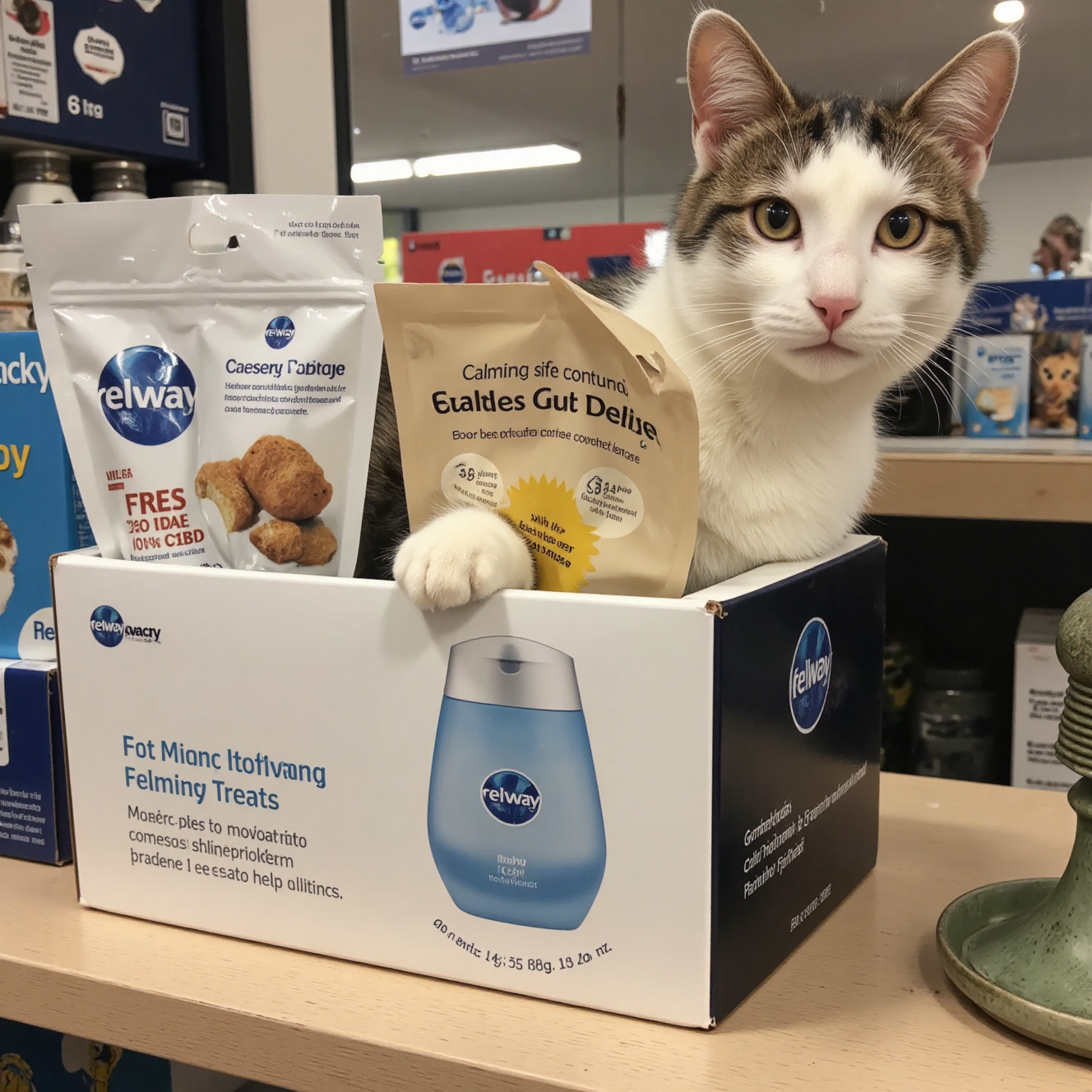 猫咪应激缓解产品费洛蒙扩散器安抚零食猫窝展示