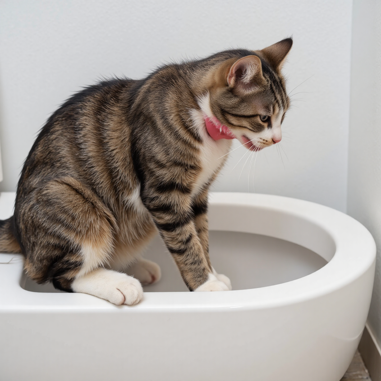 雄猫在猫砂盆痛苦用力但排不出尿，猫咪尿道堵塞急症表现