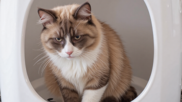 猫咪在猫砂盆里努力排尿，泌尿系统问题症状