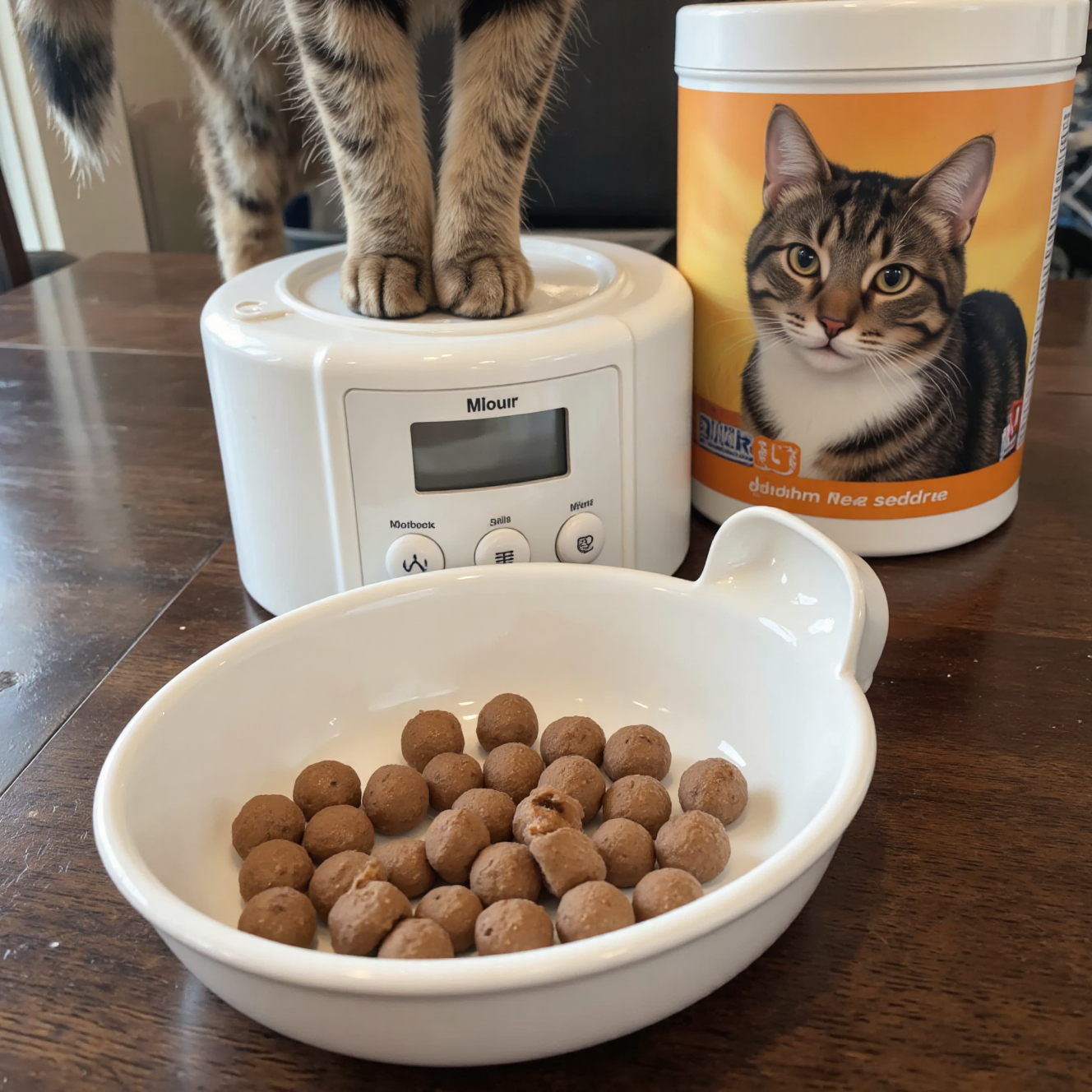 猫咪减肥产品厨房秤慢食碗处方减重粮低热量零食展示