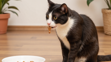 猫咪食碗中的优质湿粮罐头，高蛋白天然食材