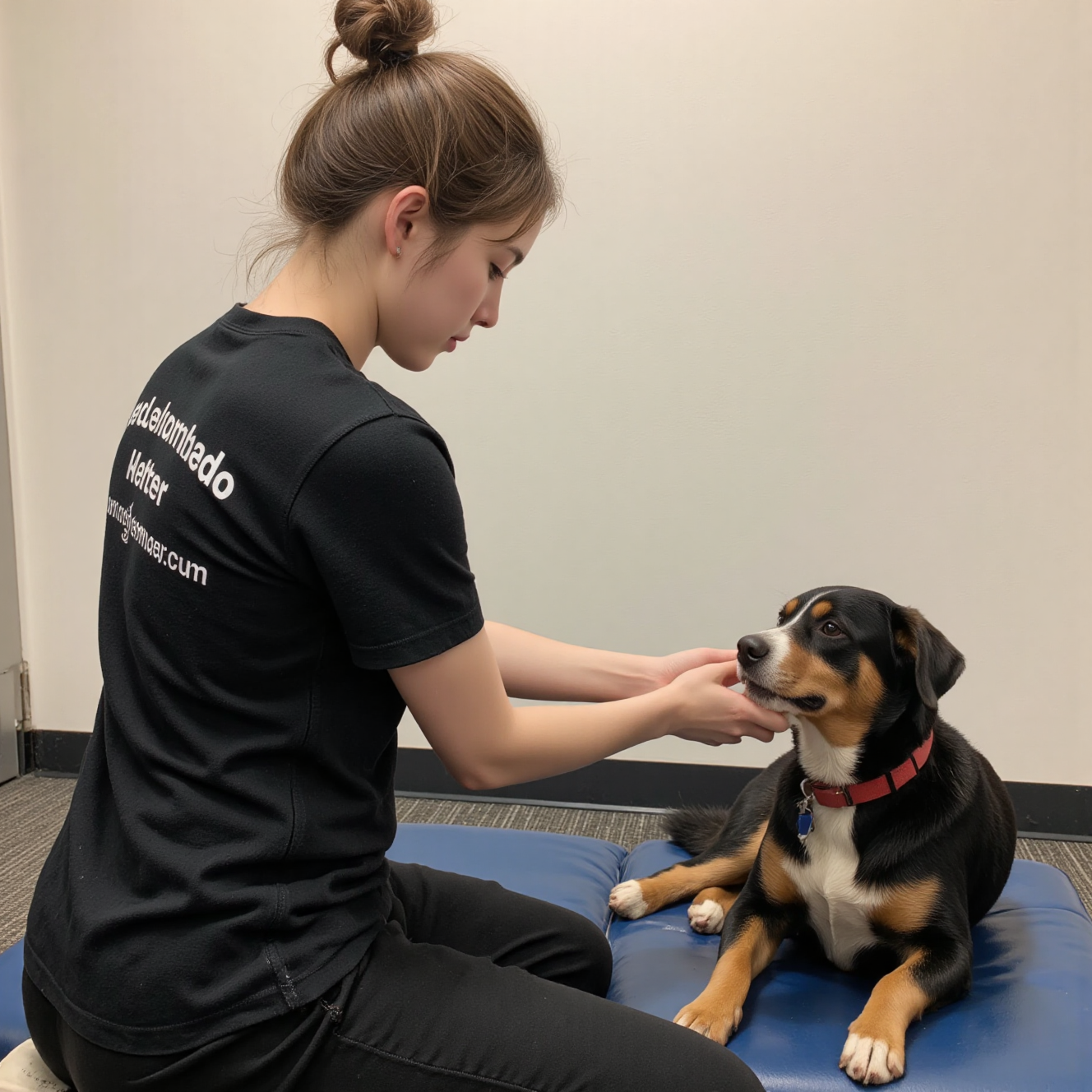 专业驯犬师使用正向强化训练攻击性狗狗,零食奖励训练法