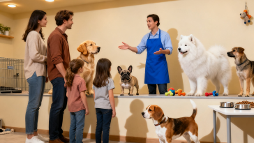 多种热门犬种合影金毛柯基贵宾法斗，养狗品种选择对比