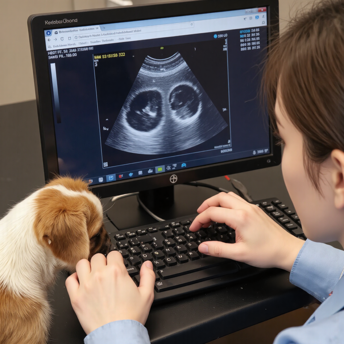 兽医对狗狗进行心脏超声检查，犬心脏病诊断流程