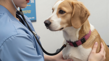 兽医用听诊器检查狗狗心脏，犬心脏病诊断检查流程