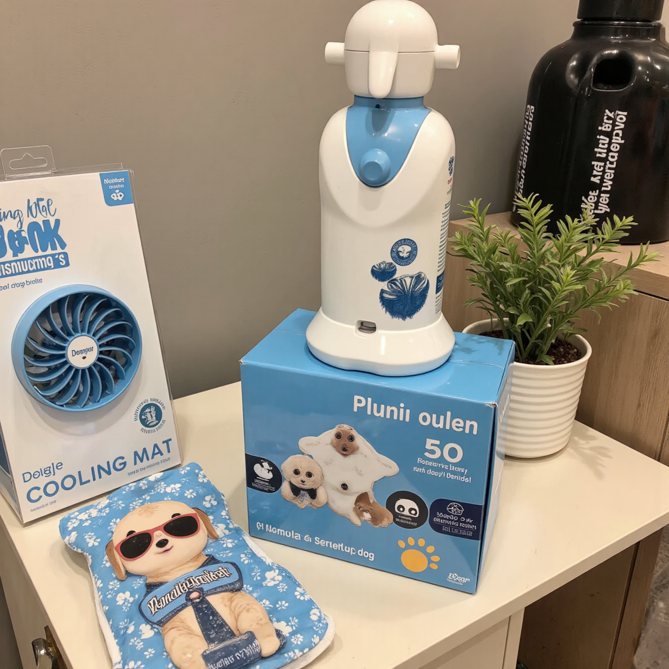 狗狗夏季降温用品冷却垫便携水碗冷却背心展示