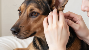 狗狗因皮肤过敏不停抓挠耳朵和腹部，犬特应性皮炎