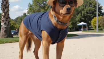 狗狗穿防晒衣户外活动，宠物夏季防晒保护皮肤健康